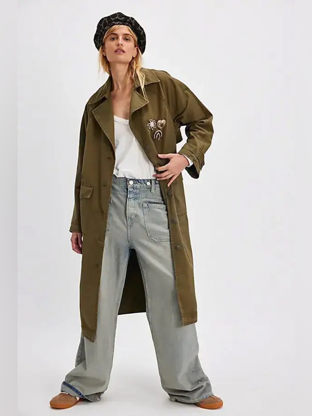 NWT FREE PEOPLE WE THE FREE Palmer Cuffed Jeans | In The Shadows/Grey MSRP $128